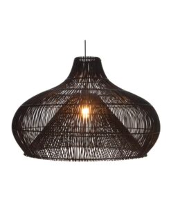 Rattan - Hanglamp dome zwart