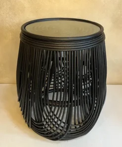 Bijzettafeltje van bamboe 40 cm - zwart