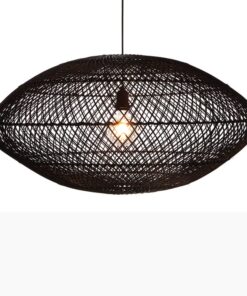 Rattan - Hanglamp UFO zwart