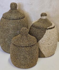 Kralenpotjes Goud/crème set 3