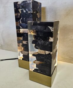 Versteend hout - Tafellampje Arjuna
