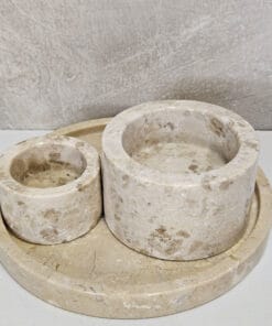 Schaaltje met waxinelichtjes crème