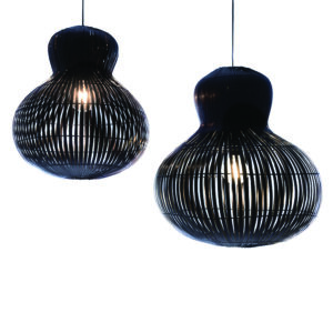 Bamboe hanglamp Labu black