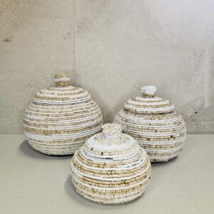 Kralenpotjes bol. Mix wit/crème set 3